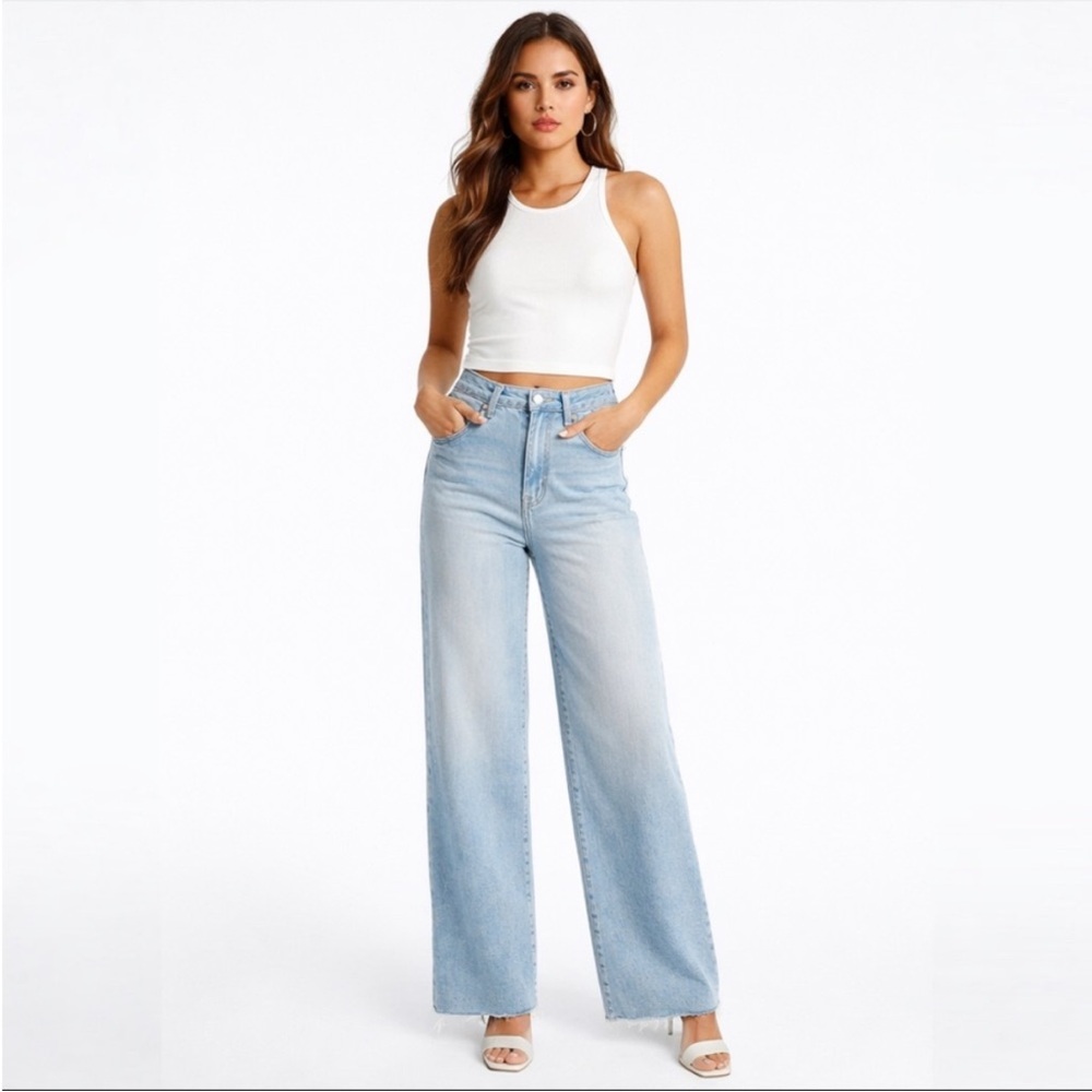 NWT Daze Denim Echo High Rise Wide Leg Jean in Blooming Vintage